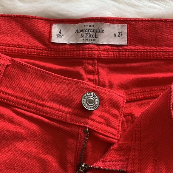 Abercrombie and Fitch Red Jean Shorts - Picture 3 of 9